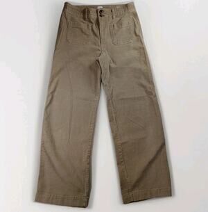 Gap Khaki Corduroy Wide Leg High Rise Patch Pockets Retro Pants Womens Size 4